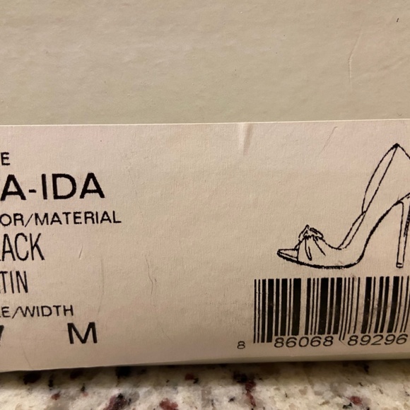 BCBG Maxazria Black Satin Bow Heels - Picture 5 of 5